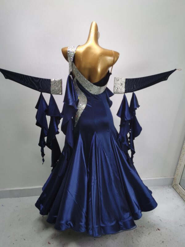 Dark blue ballroom and smooth dance dress, with or without floats - Image 2