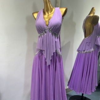 purple ballroom dance dress