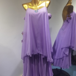 purple ballroom dance dress with lace