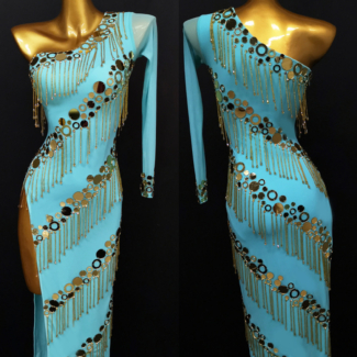 turquoise Latin dance dress