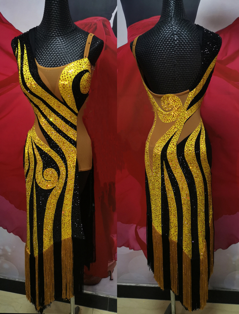 L0019B Latin Dance Dress with Fringe