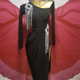 Black Latin and Rhythm dance dress