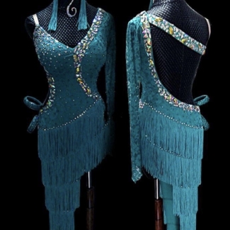 turquoise Latin dance dress