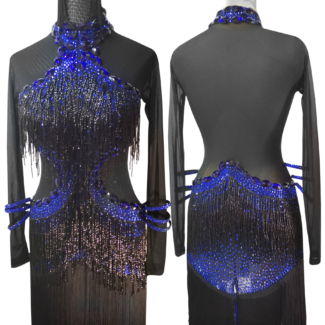 black Latin and Rhythm dance dress
