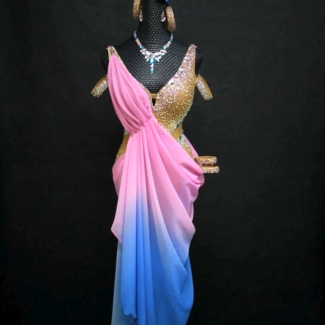 ombre pink Latin dress