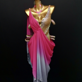 ombre Latin dance dress