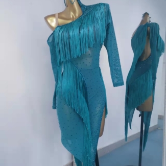 turquoise Latin dance dress
