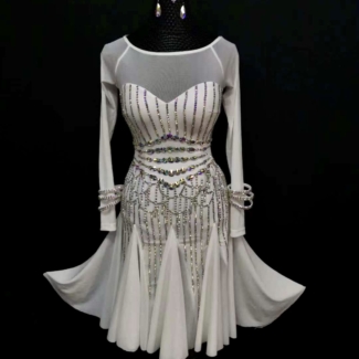 white Latin dance dress