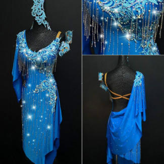 Dance Dress with Lace & Beaded Fringe