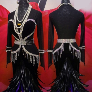 black Latin and Rhythm dance dress