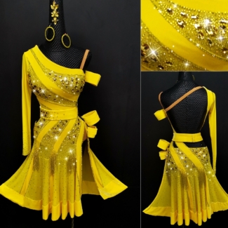 yellow Latin dance dress