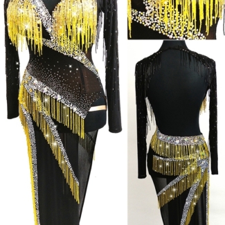 Black Latin and Rhythm dance dress