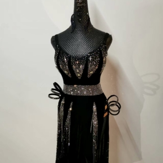 Black Velvet Latin and Rhythm Dance Dress