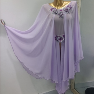 purple latin dance dress
