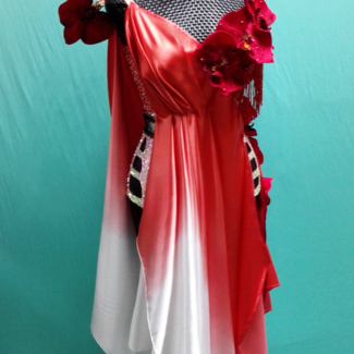ombre red Latin dance dress