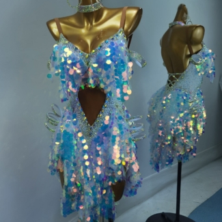 white Latin dance dress