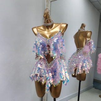 pink latin dance dress