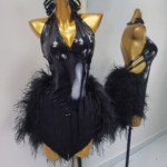 dance dress with leather style fabric