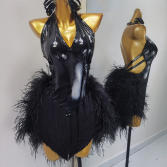 dance dress with leather style fabric