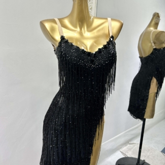 Black Latin and Rhythm dance dress