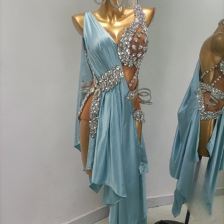 Latin and Rhythm Dance Dress with Cut-Out