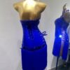 Blue Latin and Rhythm dance dress with fringe - Image 2