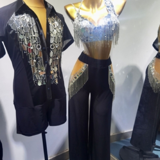 silver and black latin dance