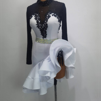 white latin dance dress