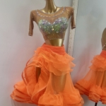 orange latin dance dress