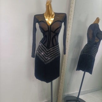 dance dress with fringe and crystals