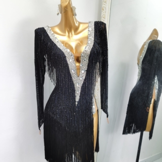 Black Latin and Rhythm dance dress