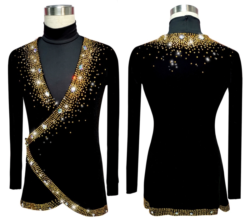 M0004 Men’s Black Latin and Rhythm Dance Shirt