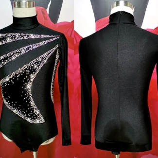 men’s black Latin dance shirt