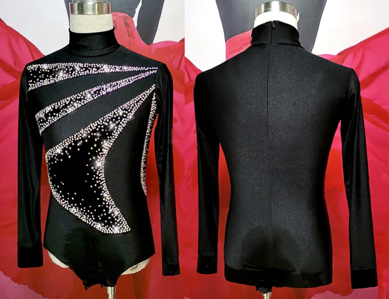 M0006 men’s black Latin dance shirt